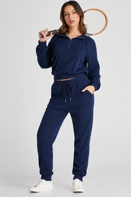 Hooded Ribbed Knit Jogger Set