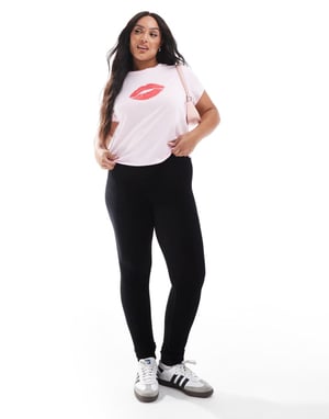 Yours corduroy leggings in black