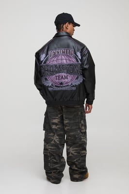 Camo Print Zip Off 2-in-1 Baggy Cargo Trousers