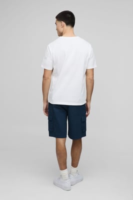 Fixed Waist Baggy Cargo Twill Shorts