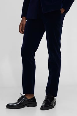 Slim Fit Ribbed Velour Trouser
