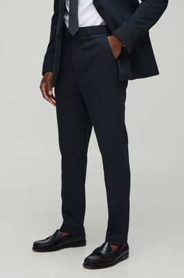Tapered Fit Ribbed Twill Fixed Waist Trouser