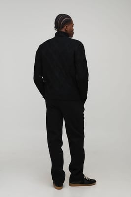 Boxy Cross Hatch Zip Thru Knitted Jacket
