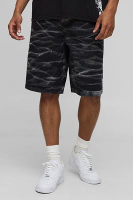Parachute Crinkle Washed Denim Shorts