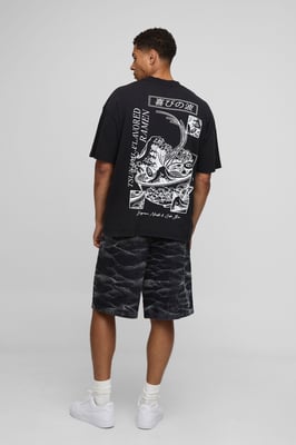 Parachute Crinkle Washed Denim Shorts