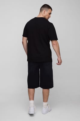 Tall Relaxed Fit Jorts with Pleat Waist Detail