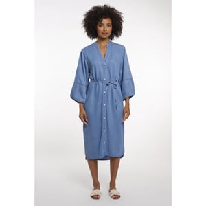Rino & Pelle Lot.7002621 rino&pelle half sleeve dress with v-neck washed blue