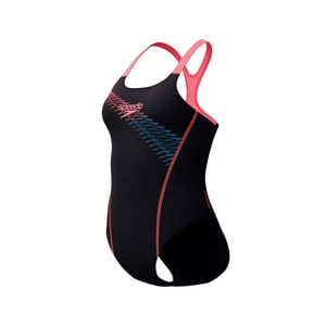 Speedo eco medley logo medalist 1p bla/ora wedstrijd badpak dames -
