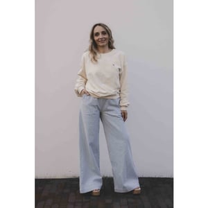 Looxs Revolution Lxs striped denim wide leg bleach blue voor dames in de kleur