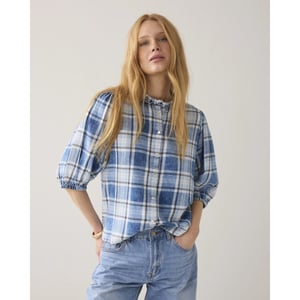 Summum 2s3405-12181 490 blouse indigo check indigo