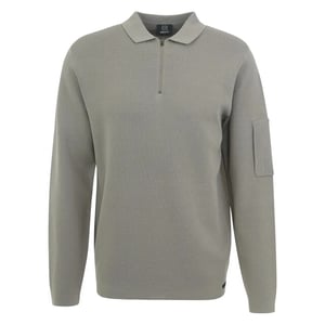 Genti Cool dry zip polo dark grey