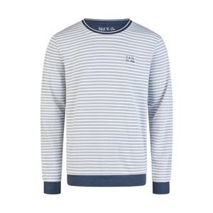 Phil & Co Heren winter pyjama set lang interlock blauw gestreept