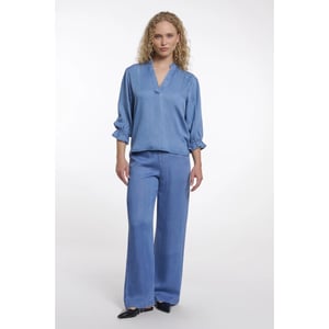Rino & Pelle half sleeve top with v-neck kamar.7002621 washed blue