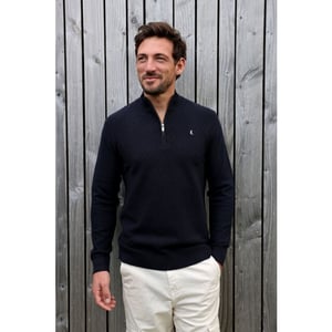 Kultivate 2501080802 crossed half zip 319 dark navy heren trui kultiv