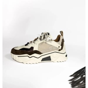 DWRS Label Dwrs pluto off white dark brown lage sneakers dames