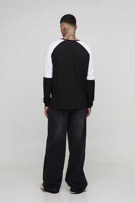 Tall Let Down Hem Zip Gusset Baggy Jeans