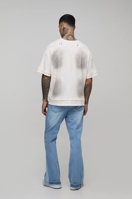 Tall Raw Hem Applique Gusset Flared Jeans