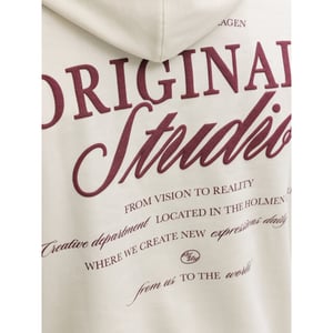 Jack & Jones Jornorrebro typo back sweat hood sn ecru