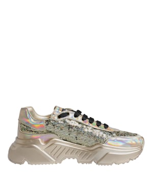 Dolce & Gabbana Gold Paljett Iridescent Daymaster Sneakers Skor