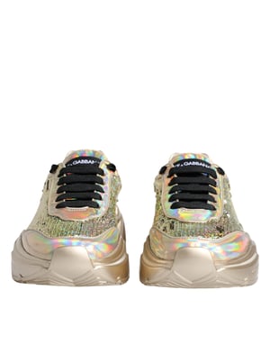 Dolce & Gabbana Gold Paljett Iridescent Daymaster Sneakers Skor