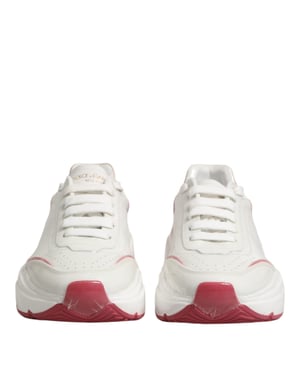 Dolce & Gabbana Witte Roze Daymaster Lage Sneakers Schoenen