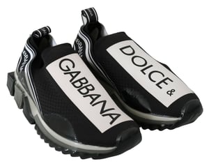 Dolce & Gabbana Zwart Witte SORRENTO Sport Stretch Sneakers