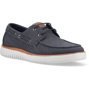 Hush Puppies Daniel Canvas Canvas Men's Navy Boat Shoes