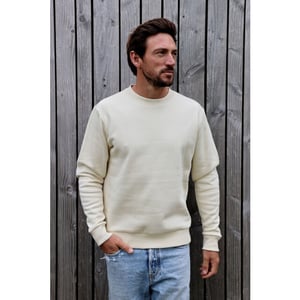 Kultivate 2401031006 basic crew 297 bone white heren sweater kultiv