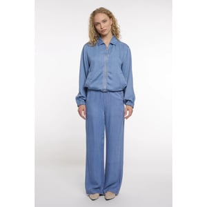 Rino & Pelle Myla.7002621 rino&pelle puff sleeve zip jacket washed blue