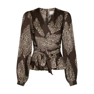 Neo Noir rista paisley drop blouse 166208 676 dark brown