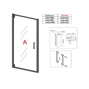 Badplaats Douchedeur seattle 80 x 190 cm goud douchewand 6 mm
