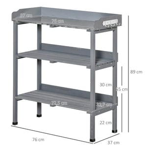 4goodz Oppottafel hout met metalen werkblad 845-211gy grijs