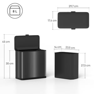 4goodz Aanrecht prullenbak 8 liter staand of hangend te plaatsen -