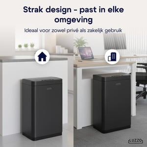 Luzzo ® iowa v2 sensorprullenbak 50 liter afvalbak mat