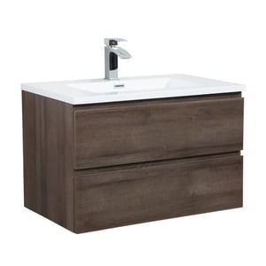 Badplaats Badkamermeubel set angela 80cm bruin badmeubel met wastafel