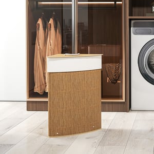 4goodz Wasmand hoekmodel bamboe met deksel 55 liter -