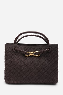 Wheres That From Womens 'Luna' Woven Leather Tote Bag With Gold Detail