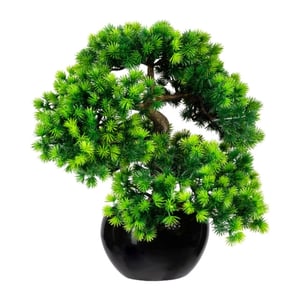 Kopu ® kunstplant bonsai lariks 37 cm met zwarte pot bonsai boompje