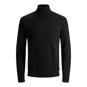 Jack & Jones Tröja Emil Stickad Rulleck Svart