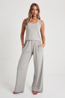 Modal Vest & Wide Leg Trousers Pyjama Set
