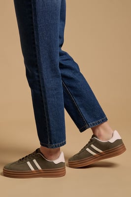Issie Faux Suede Lace Up Platform Trainers