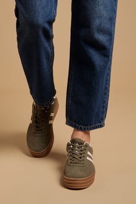 Issie Faux Suede Lace Up Platform Trainers