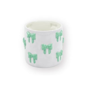 House Vitamin Pot planter bows dolomite lilac/mint 12.5x12.5x13 cm
