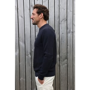 Kultivate 2501080800 kn vertical 319 dark navy heren trui kultiv