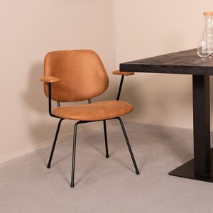 Label51 Eetkamerstoel rivano cognac 62x82x58 cm set van 2