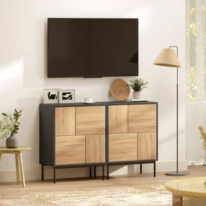 4goodz Dressoir met push-to-open-deuren +bruin