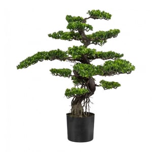 Kopu ® kunstplant bonsai ceder 90 cm met zwarte pot bonsai boom