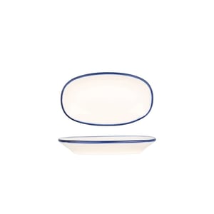 Bonna Serveerschaal linea blue porselein 19x11 cm set van 2
