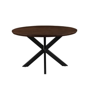Livingfurn eetkamertafel jesper round brown 130x130x76 cm mangohout