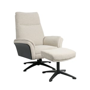 Label51 Fauteuil zenza + hocker naturel 76x91x109 cm